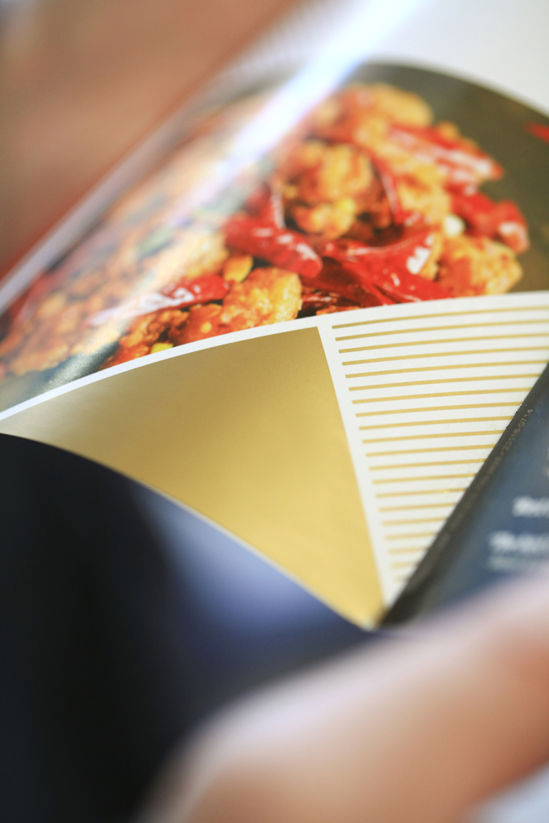 Carry Out Menu - Printed with Metallic Gold